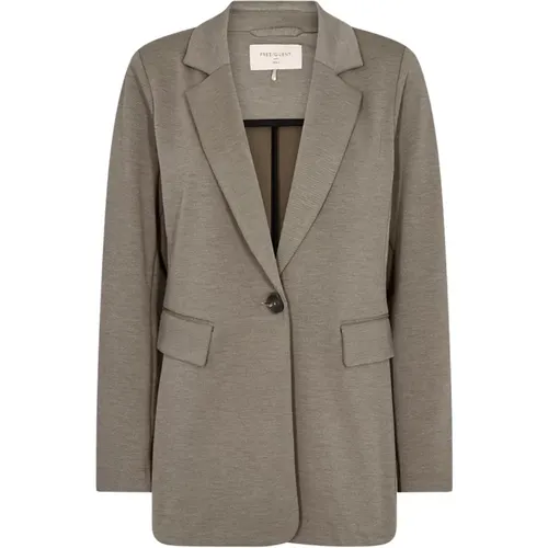 Eleganter Blazer mit Breitem Revers , Damen, Größe: 2XL - FREEQUENT - Modalova