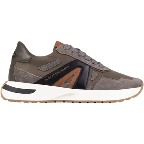 Militär Cognac Runner Sneakers , Herren, Größe: 40 EU - Alexander Smith - Modalova