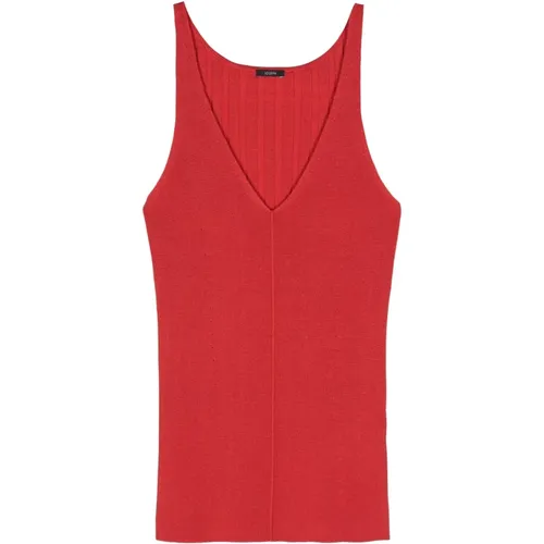 Rotes Satin-Ripp-Tanktop,Weiße Satin-Ripp-Tanktop - joseph - Modalova