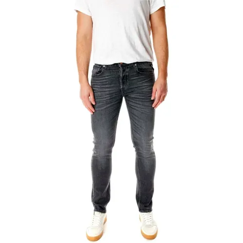 Schwarze Straight Fit Jeans , Herren, Größe: W32 L32 - Replay - Modalova