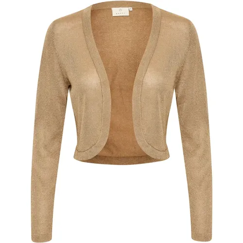 Feminine Glitzer Bolero Jacke , Damen, Größe: L - Kaffe - Modalova