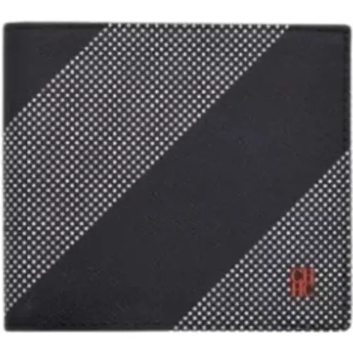 Schwarze Lederbrieftasche mit weißen diagonalen Punkten und roten CH-Initialen - Carolina Herrera - Modalova