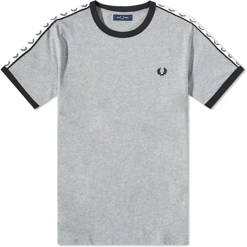 Taped Ringer T-Shirt mit Laurel Crown Ärmeldetail , Herren, Größe: 3XL - Fred Perry - Modalova