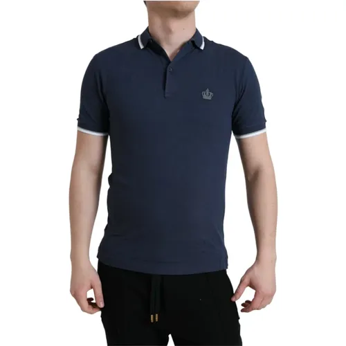 Gekröntes Polo-T-Shirt , Herren, Größe: S - Dolce & Gabbana - Modalova