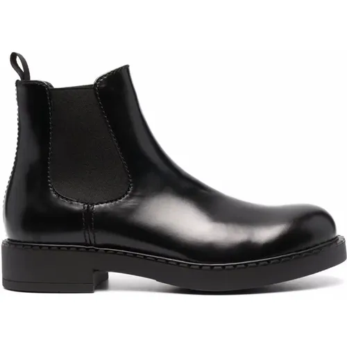 Leather Ankle Boots , male, Sizes: 6 UK, 5 1/2 UK - Prada - Modalova