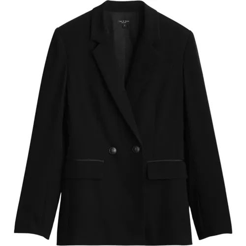 Schwarze Crepe Jacke Rag & Bone - Rag & Bone - Modalova