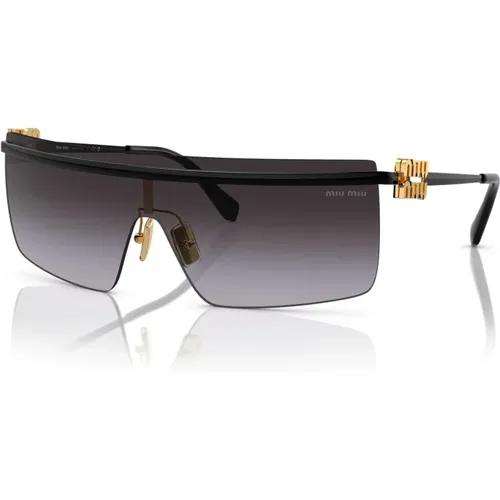 Grey Shaded Sunglasses,Gold Grey Sunglasses SMU 50ZS,Sunglasses SMU 50ZS,Gold/Dark Grey Sunglasses SMU 50Zs - Miu Miu - Modalova
