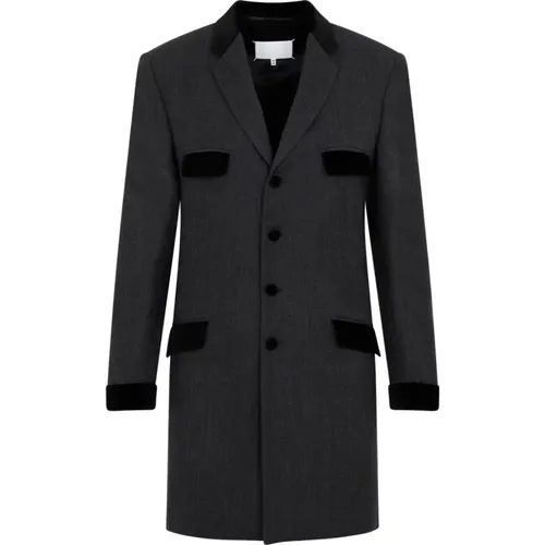Charcoal Wool Long Jacket , female, Sizes: XS, 2XS - Maison Margiela - Modalova