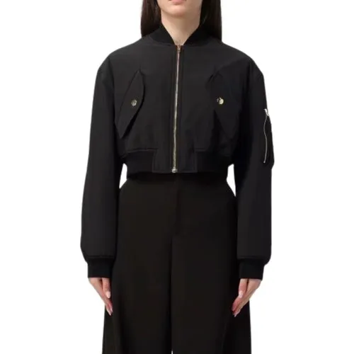 Kurze Couture Cropped Jacke Schwarz - Moschino - Modalova