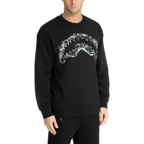 Gebrochenes Glas Haifischmaul Sweatshirt , Herren, Größe: L - SPRAYGROUND - Modalova