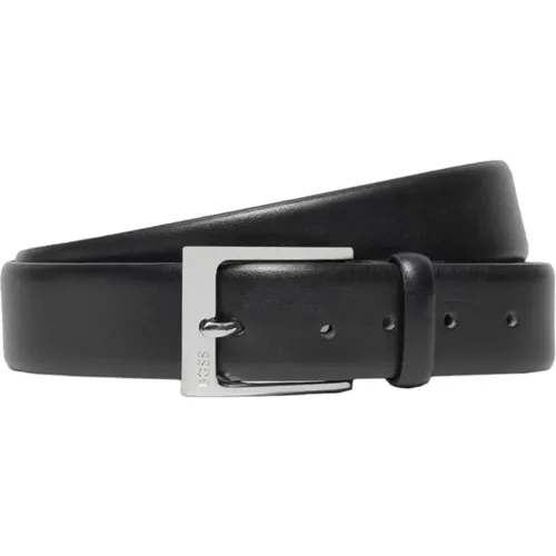 Timeless Dark Blue Leather Belt , male, Sizes: 110 CM, 100 CM, 115 CM - Boss - Modalova