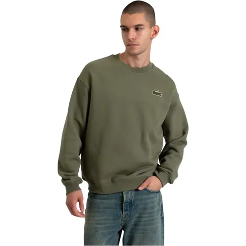 Baumwoll-Sweatshirt mit Rippbündchen , Herren, Größe: M - Lacoste - Modalova