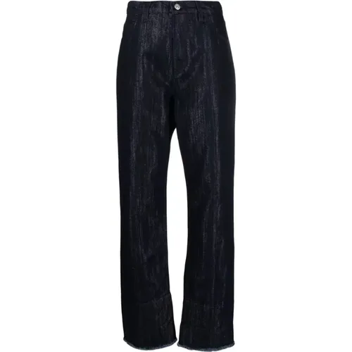 Navy Wide Leg Denim Jeans , female, Sizes: W25, W29, W28, W26, W27 - Victoria Beckham - Modalova