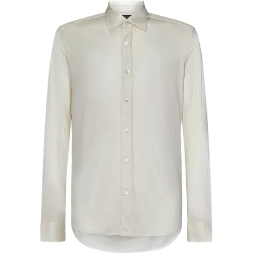 Sheer Silk Jersey Shirt , male, Sizes: L - Tom Ford - Modalova