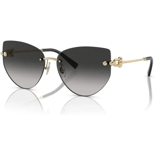 Pale Gold/Grey Shaded Sonnenbrille , Damen, Größe: 60 MM - Tiffany - Modalova