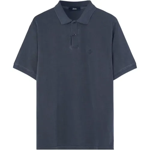 Blau Gesticktes Logo Polo Shirt,Polo Shirts - Herno - Modalova