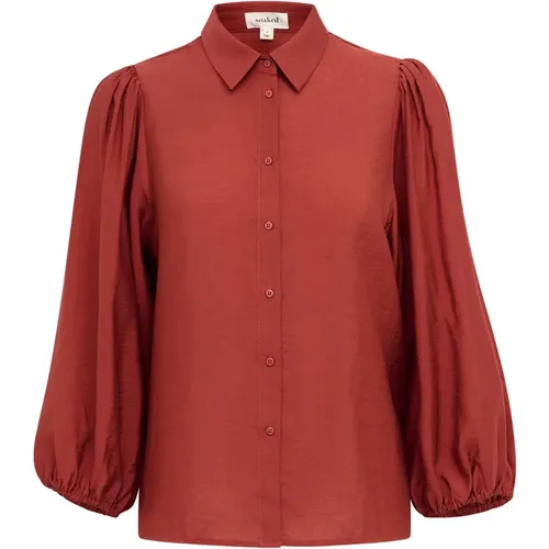 Feminine Shirt with Puff Sleeves , female, Sizes: L, 2XL, M, XL, S, XS - Soaked in Luxury - Modalova