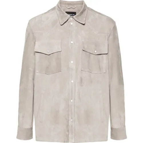 Leather Shirt Jacket , male, Sizes: L, XL - Dondup - Modalova