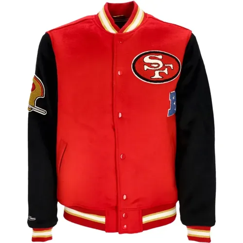 NFL Team Legacy Varsity Jacke Rot/Schwarz , Herren, Größe: L - Mitchell & Ness - Modalova