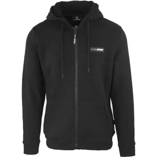 Schwarzer Zip-Up-Sweatshirt für Männer - Plein Sport - Modalova