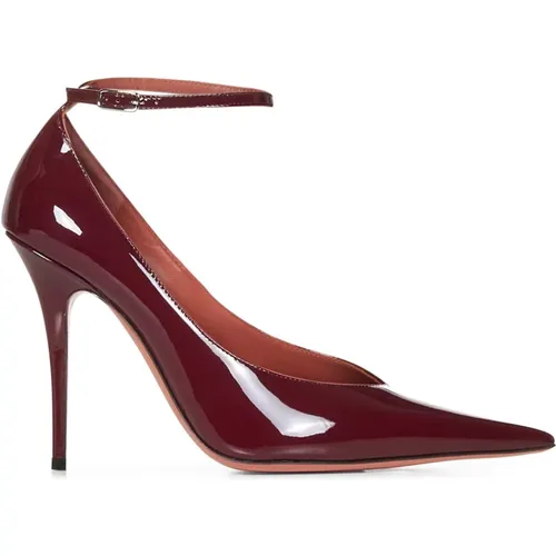 Bordeaux Patent Leder Stiletto Absätze - Amina Muaddi - Modalova