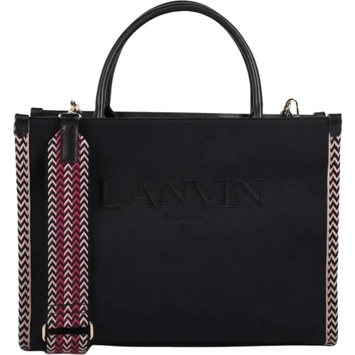 Chevron Edge Embroidered Logo Bag , female, Sizes: ONE SIZE - Lanvin - Modalova