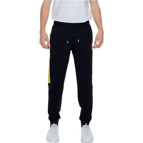 Men's Sporty Cotton Polyester Pants , male, Sizes: L, S, XS, M, XL, 2XL - Emporio Armani EA7 - Modalova