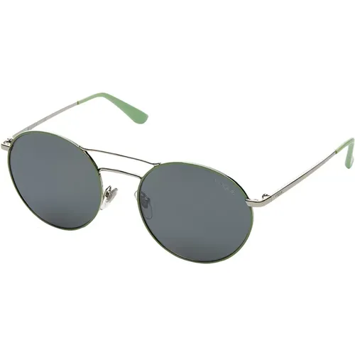 Damen Sonnenbrille mit rundem Metallgestell , Damen, Größe: ONE Size - Vogue - Modalova