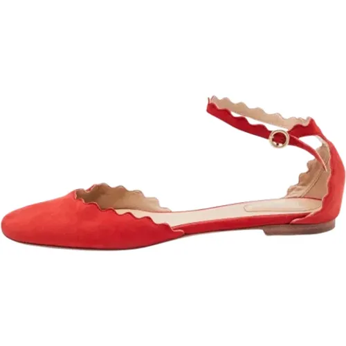 Pre-owned Suede flats , female, Sizes: 5 1/2 UK - Chloé Pre-owned - Modalova