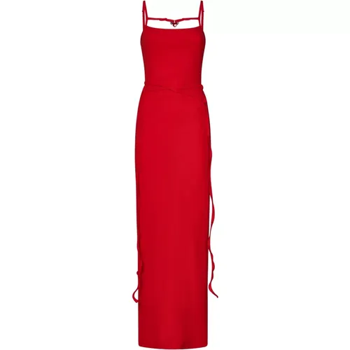 Rotes Kleid mit Verstellbaren Trägern und Herzanhänger - Ottolinger - Modalova