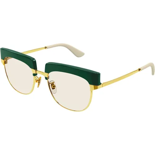Grün Gold/Gelb Sonnenbrille , Herren, Größe: 53 MM - Gucci - Modalova