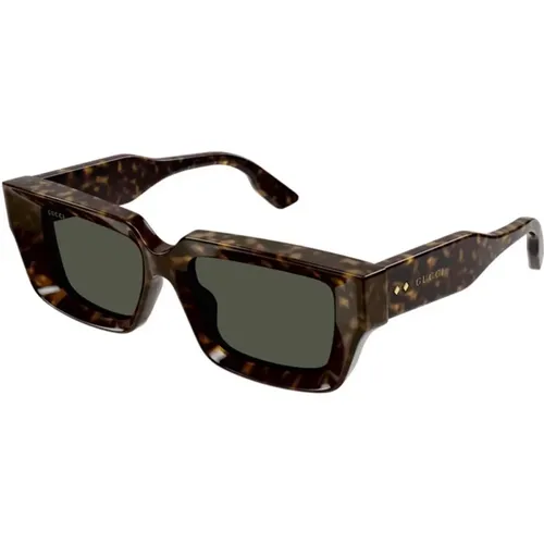 Stylische Sonnenbrille mit grünen Gläsern - Gucci - Modalova