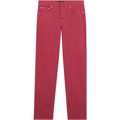 Rote Stretch-Baumwoll-Fünf-Pocket-Hose , Herren, Größe: W34 - Brooks Brothers - Modalova