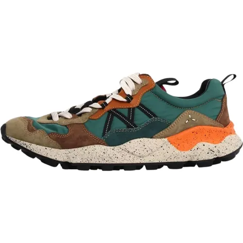 Acid/Chestnut/Verde Sneakers , male, Sizes: 7 UK, 9 UK, 8 UK, 6 UK, 10 UK - Flower Mountain - Modalova