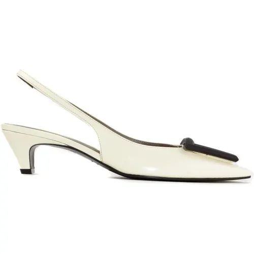 Bone Leather Slingback Heels , female, Sizes: 3 UK, 5 UK, 5 1/2 UK, 4 1/2 UK, 4 UK, 6 UK, 7 UK - Roberto Festa - Modalova