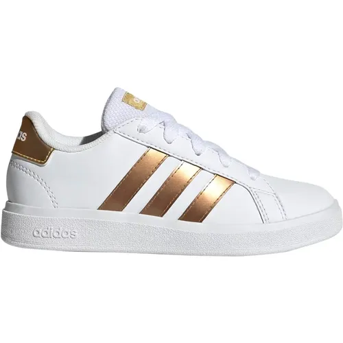 Grand Court 2.0 Sneakers Weiß/Gold , Damen, Größe: 39 1/3 EU - Adidas - Modalova