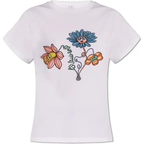 T-Shirt aus Bio-Baumwolle , Damen, Größe: M - PS By Paul Smith - Modalova