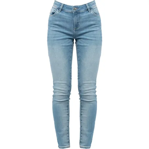 Skinny Jeans mit Ausgewaschenem Effekt und Mid-Rise Bund , Damen, Größe: W29 - Guess - Modalova