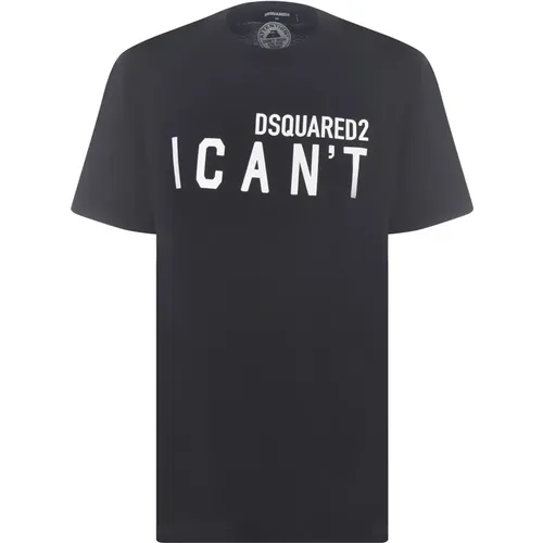 Elegantes und bequemes schwarzes Damen-T-Shirt , Damen, Größe: XS - Dsquared2 - Modalova