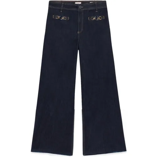 Umweltfreundliche Wide Leg Cropped Jeans , Damen, Größe: XS - Oltre - Modalova