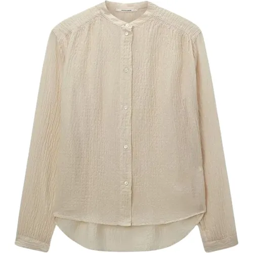Long Sleeve Cotton Silk Blouse , female, Sizes: XS, 2XS - Pomandère - Modalova