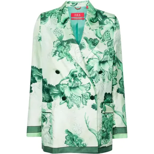 Floral Print Silk Jacket , female, Sizes: M, S, XS - F.r.s For Restless Sleepers - Modalova