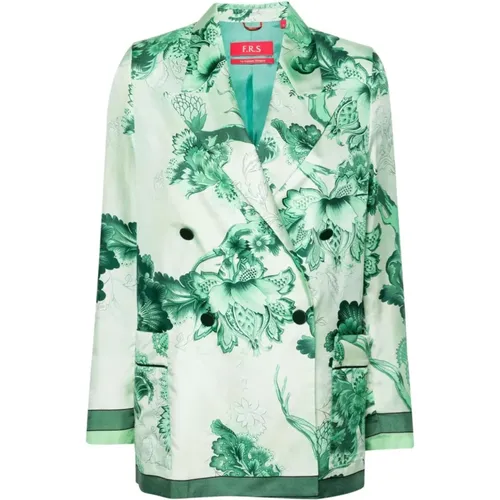 Floral Print Silk Jacket , female, Sizes: S - F.r.s For Restless Sleepers - Modalova