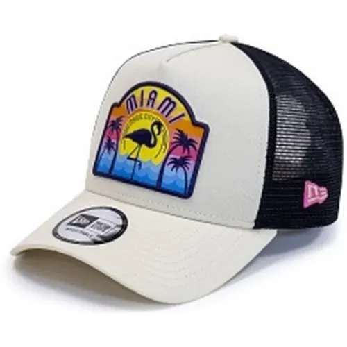 Weiße Miami Patch Trucker Mütze - new era - Modalova