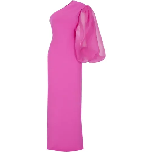 Fuchsia Kleid mit Asymmetrischem Ausschnitt - Solace London - Modalova