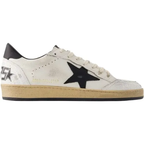 Weiße/schwarze Leder Ball Star Sneakers - Golden Goose - Modalova