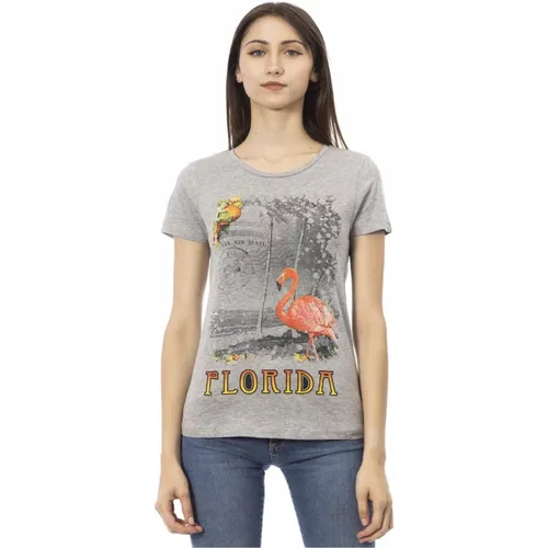 Casual Rundhals Kurzarm T-shirt , Damen, Größe: S - Trussardi - Modalova