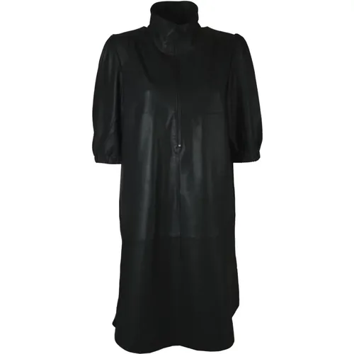 Leder Schwarzes Kleid , Damen, Größe: M - Btfcph - Modalova
