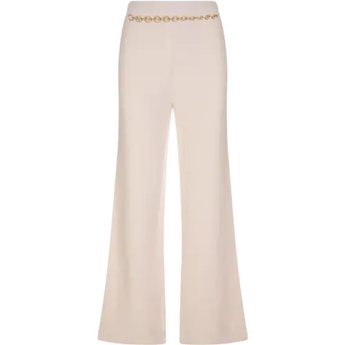 Wide-Leg Trousers with Gold-Finish Chain Belt , female, Sizes: M, XS - Paco Rabanne - Modalova