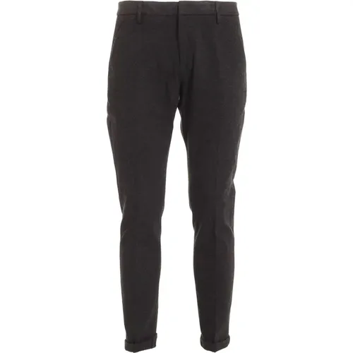 Gray Marled Business Trousers , male, Sizes: W34, W33 - Dondup - Modalova